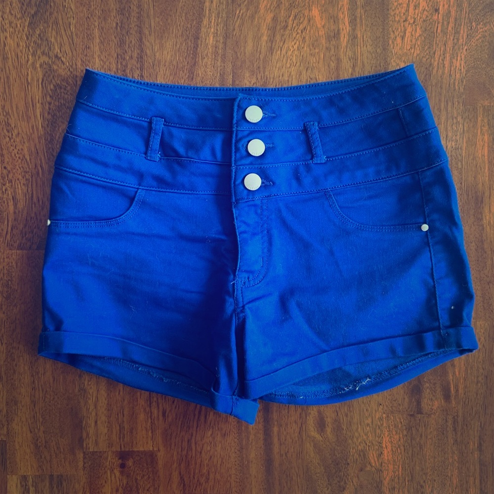 SOLD | REFUGE | Royal Blue Mid Rise Shorts